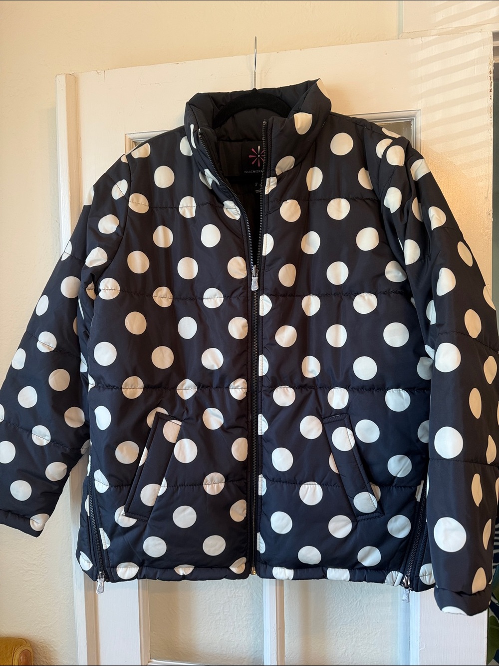 Isaac Mizrahi Reversible Polka Dot Puffer Jacket